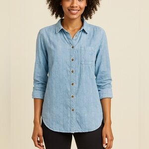 Pilcro | Blue button up shirt